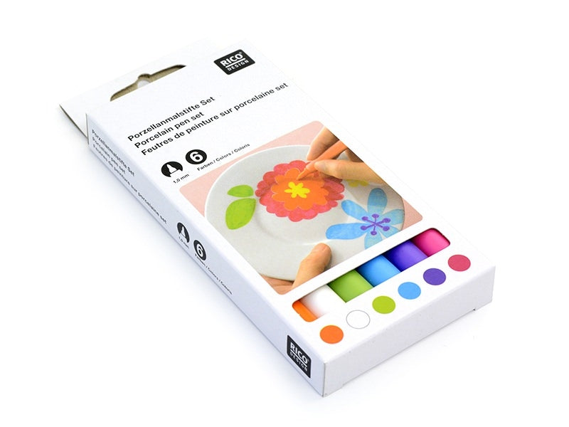 Achat 6 Feutres de peinture pour porcelaine - Couleurs trendy