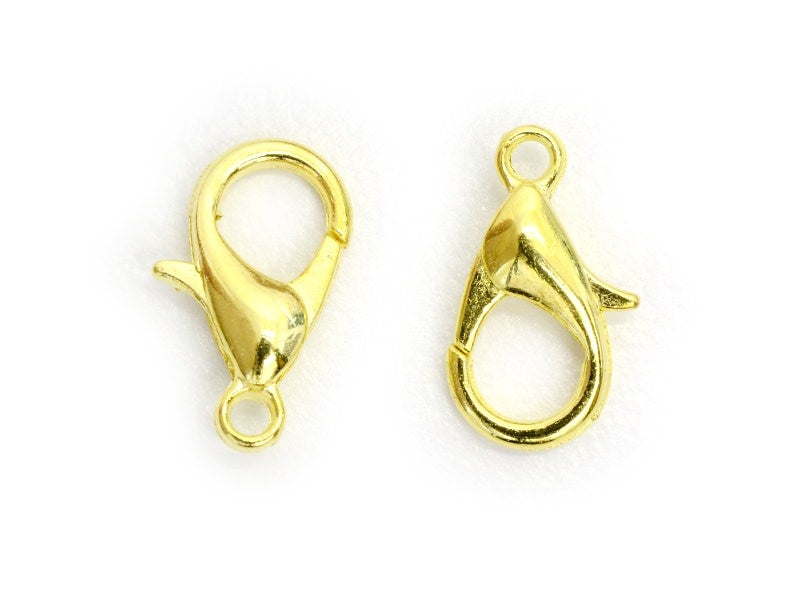 achat 10 fermoirs mousquetons 12 mm - doré