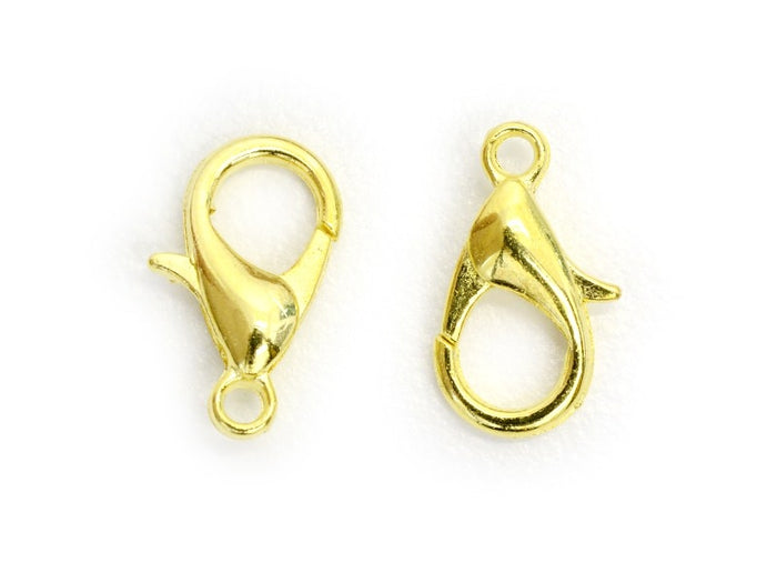 Achat 10 fermoirs mousquetons 12 mm - doré