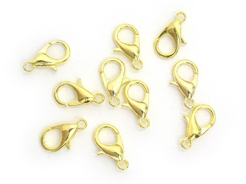 achat 10 fermoirs mousquetons 12 mm - doré