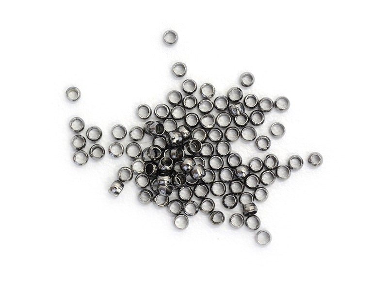 Achat 100 perles à écraser noir métallisé - 1 mm