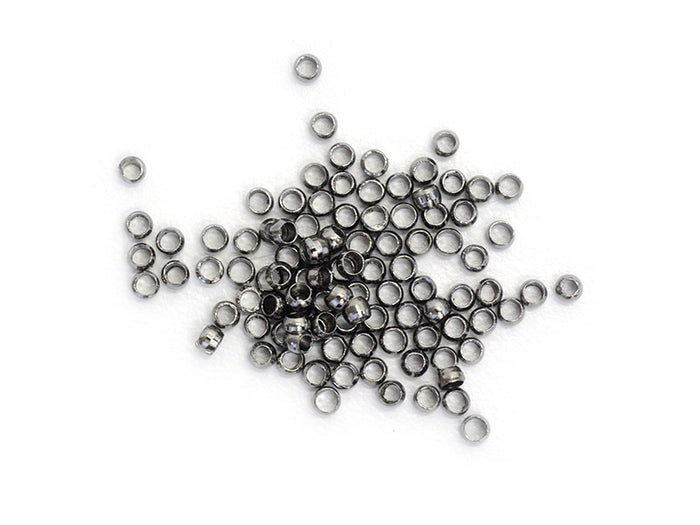 Achat 100 perles à écraser noir métallisé - 1 mm