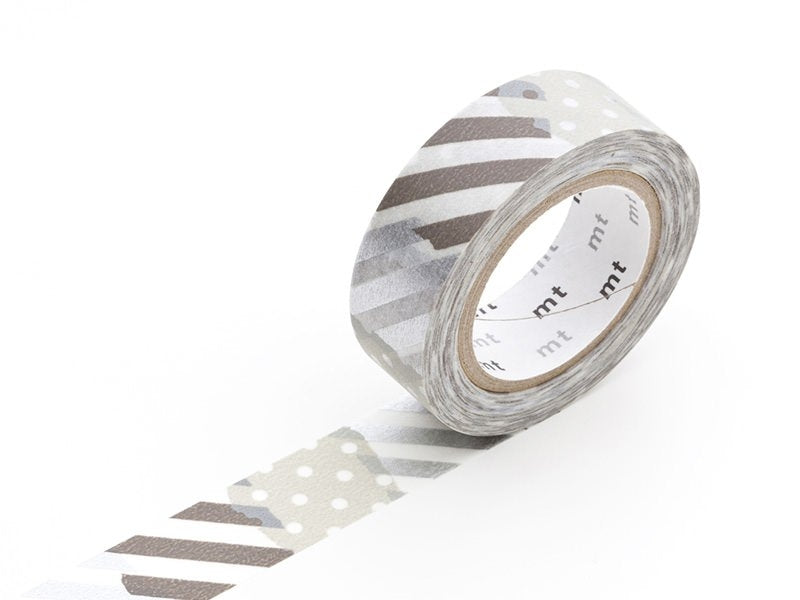 Achat Masking tape motif - Rayures et pois argent G