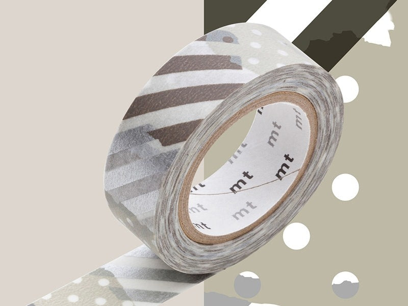 Achat Masking tape motif - Rayures et pois argent G