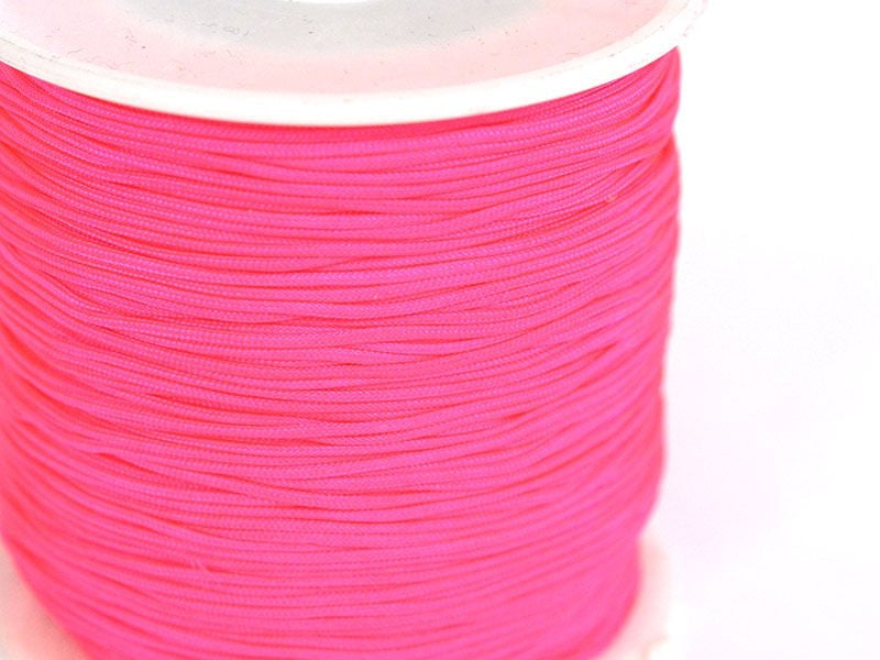 Achat 1 m de fil de jade / fil nylon tressé 1 mm - rose fluo