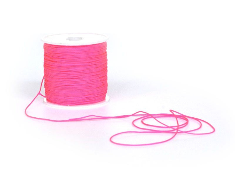 Achat 1 m de fil de jade / fil nylon tressé 1 mm - rose fluo