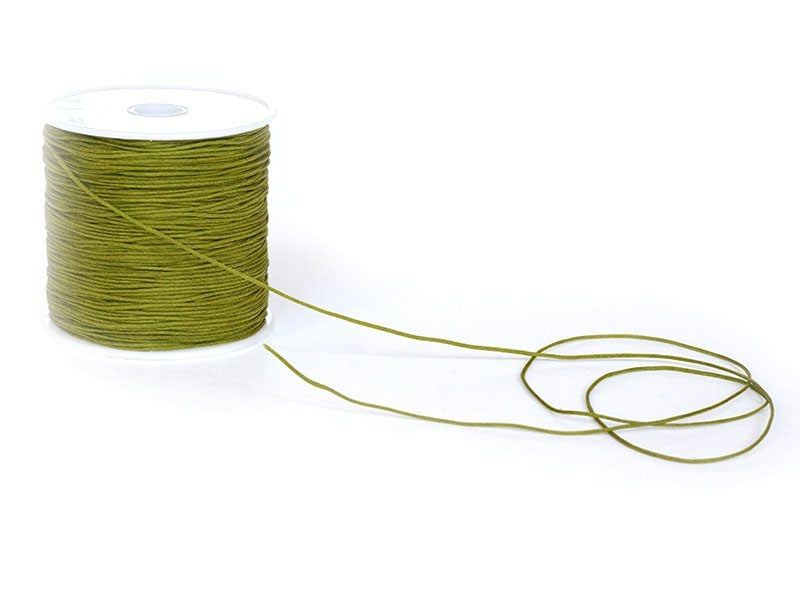 achat 1 m de fil de jade / fil nylon tressé 1 mm - vert kaki
