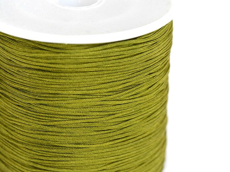 Achat 1 m de fil de jade / fil nylon tressé 1 mm - vert kaki
