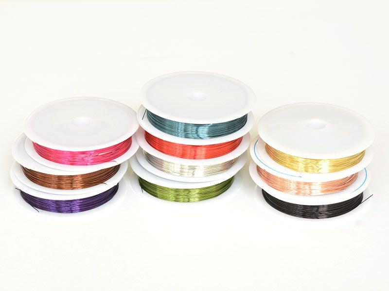 Achat 10 rouleaux de fil aluminium 0,4 mm - colorés