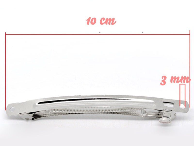 Achat 1 support barrette argenté 10 cm