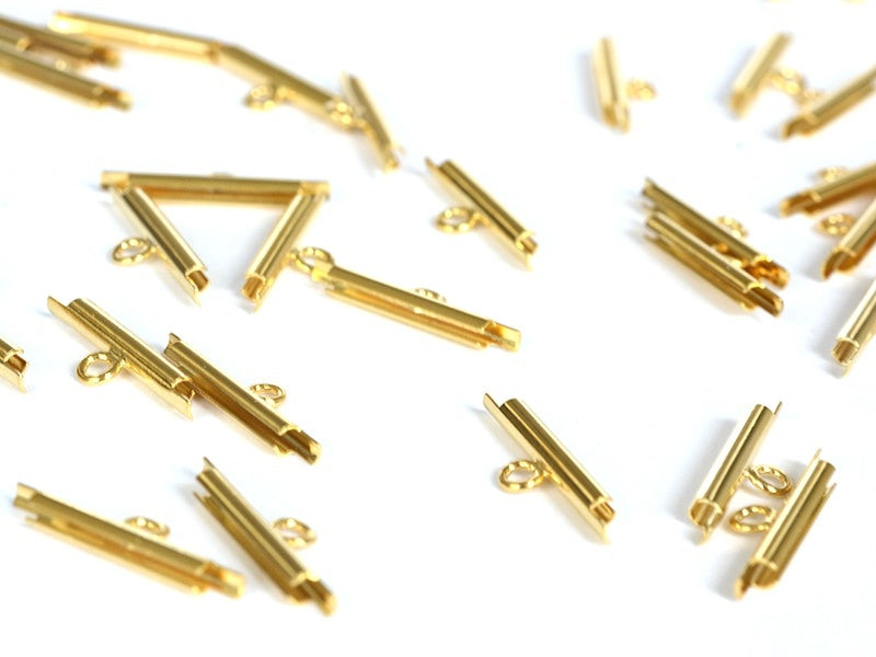 Achat Embout pour tissage de perles Doré - 15 mm