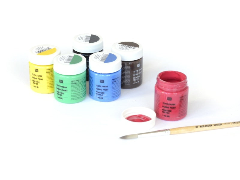 achat 6 pots de peinture pour textile - Basique