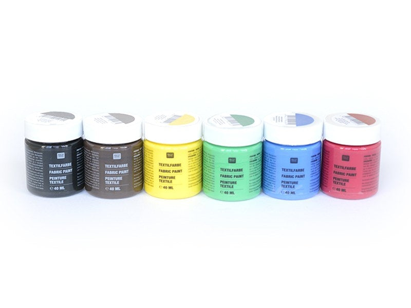 Achat 6 pots de peinture pour textile - Basique