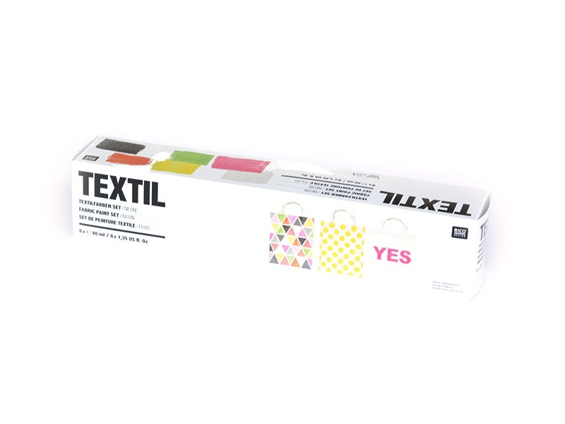 achat 6 pots de peinture pour textile - Fluo