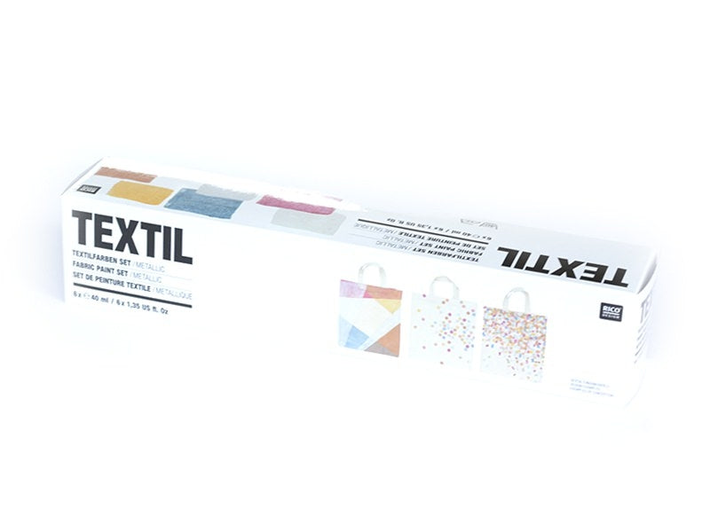 achat 6 pots de peinture pour textile - Métallique