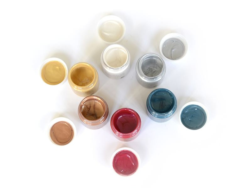 achat 6 pots de peinture pour textile - Métallique