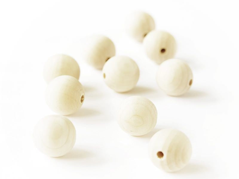 achat 10 perles en bois - Ronde 30 mm