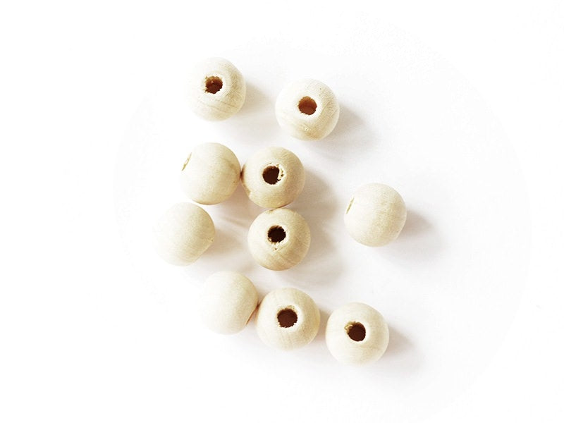 Achat 10 perles en bois - Ronde 10 mm