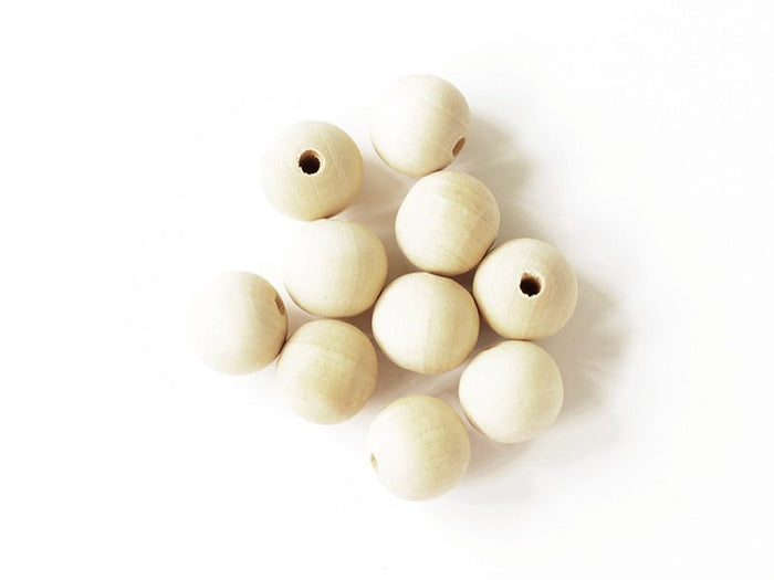 Achat 10 perles en bois - Ronde 18 mm