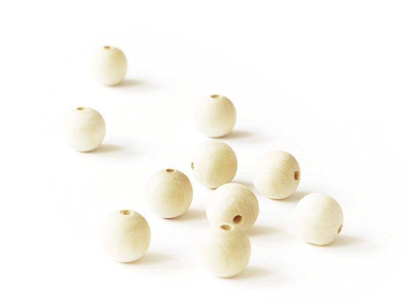 achat 10 perles en bois - Ronde 18 mm