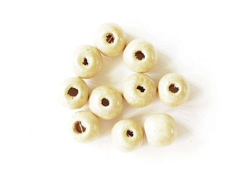 Achat 10 perles en bois vernis - Ronde 20 mm
