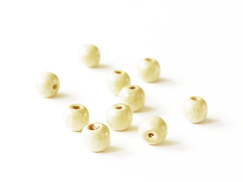 achat 10 perles en bois vernis - Ronde 20 mm