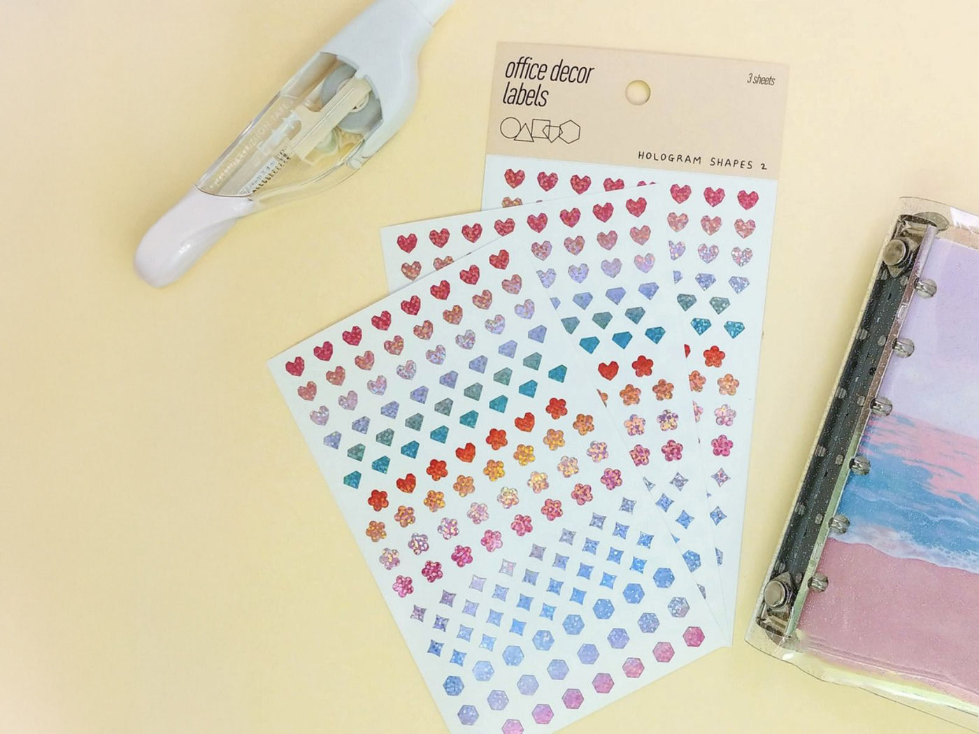 achat 3 planches de stickers  - formes holographiques 2