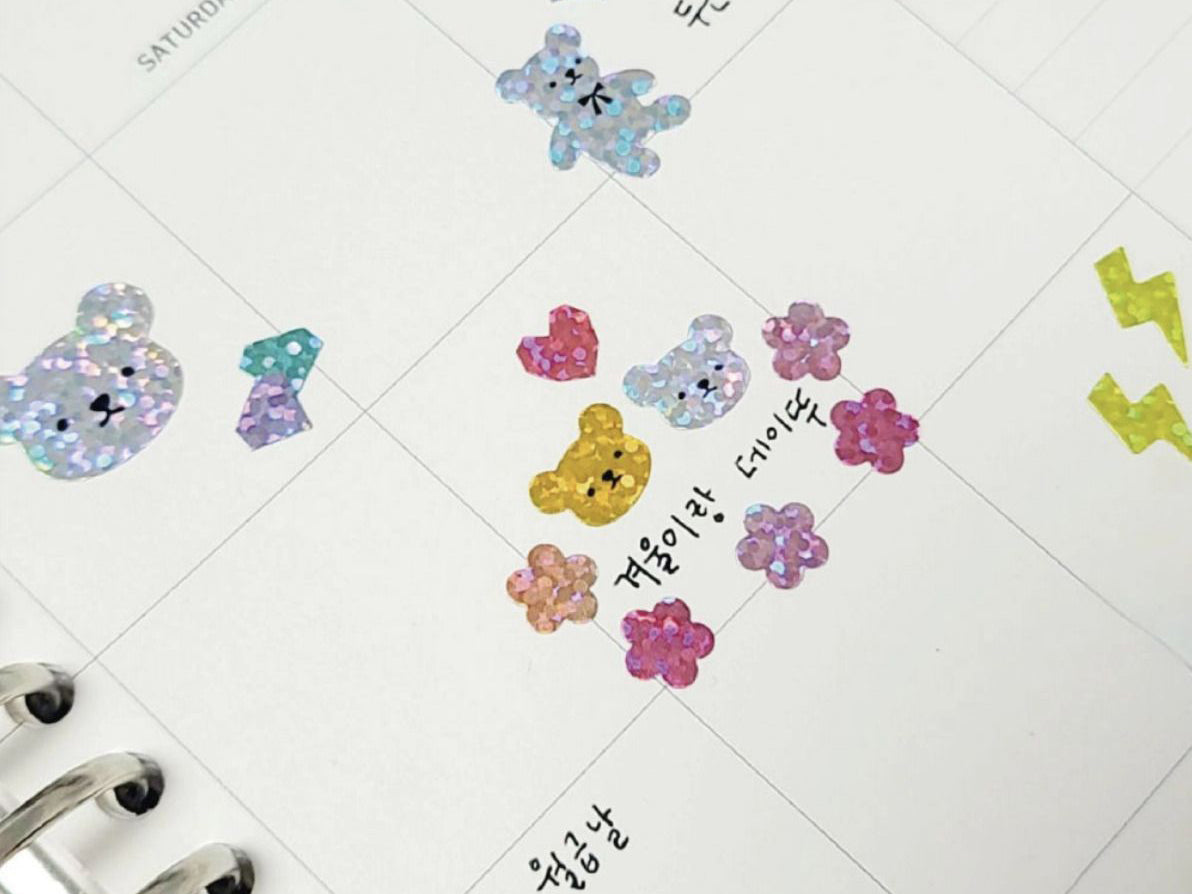 achat 3 planches de stickers  - formes holographiques 2