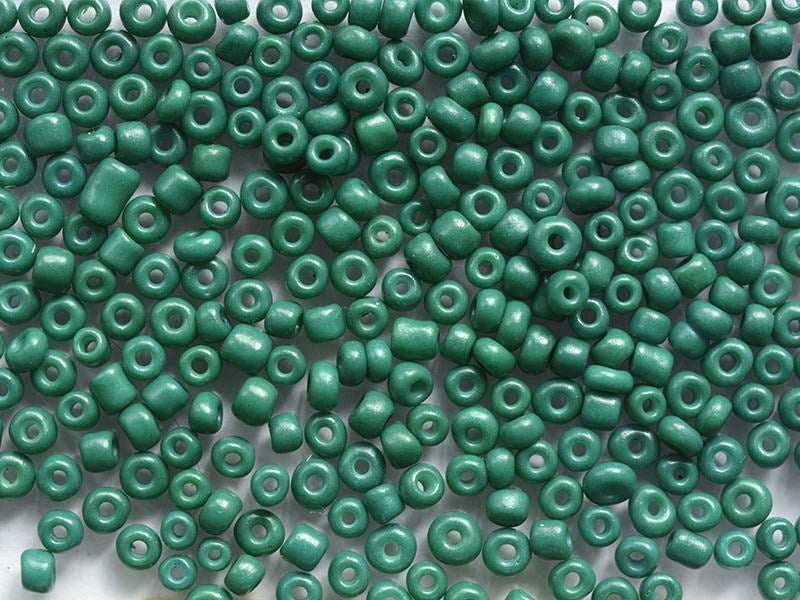 Achat Tube de 350 perles de rocailles opaques - Vert foncé