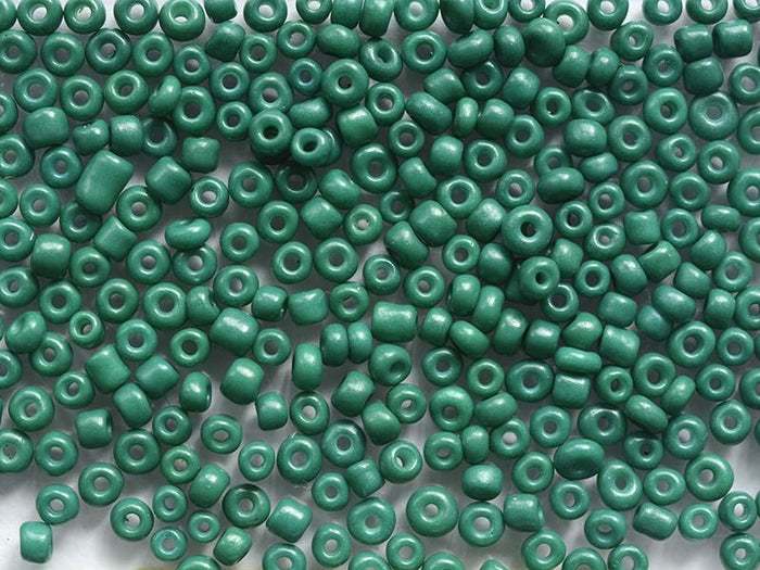 Achat Tube de 350 perles de rocailles opaques - Vert foncé