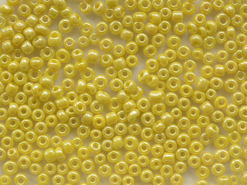 Achat Tube de 350 perles de rocailles opaques nacrées - jaune