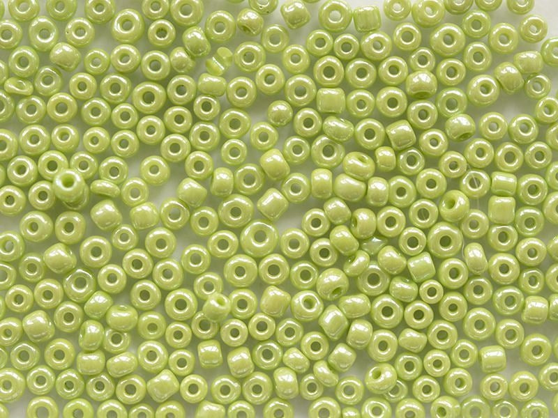 Achat Tube de 350 perles de rocailles opaques nacrées - vert pomme