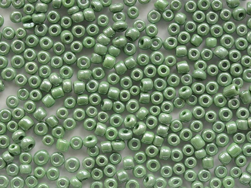 Achat Tube de 350 perles de rocailles opaques nacrées - vert sapin
