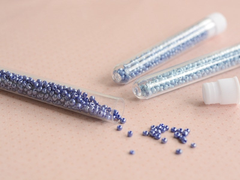 Achat Tube de 350 perles de rocailles opaques nacrées - bleu marine