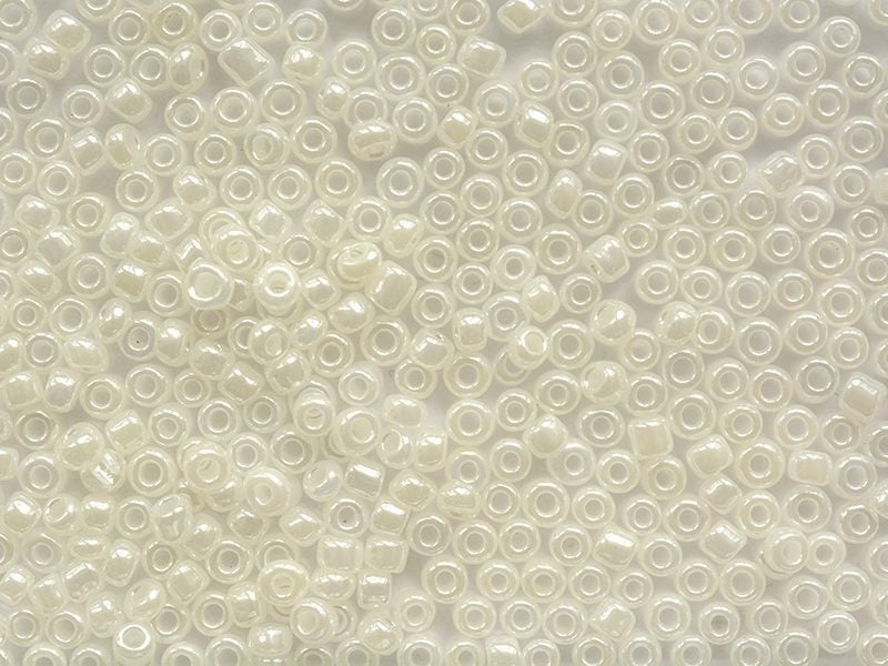 Achat Tube de 350 perles de rocailles opaques nacrées - blanc nacré