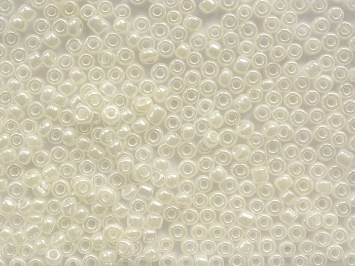 Achat Tube de 350 perles de rocailles opaques nacrées - blanc nacré