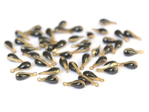 Achat Breloque petite goutte émaillée - noire