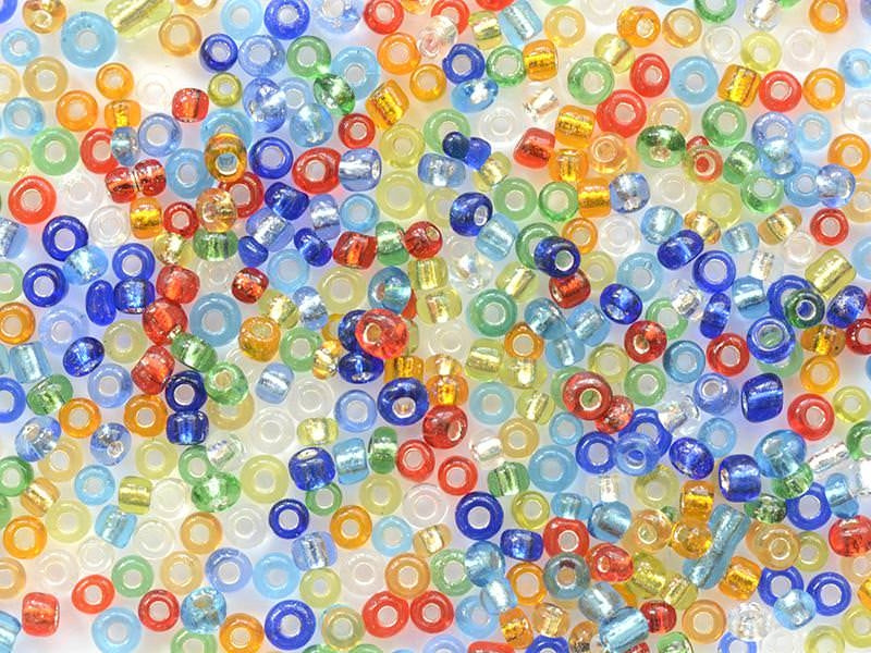 Achat Tube de 350 perles à inclusions argentés - multicolore