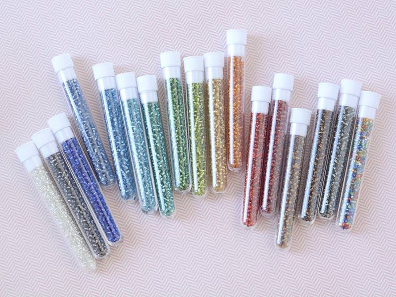 achat Tube de 350 perles à inclusions argentés - turquoise