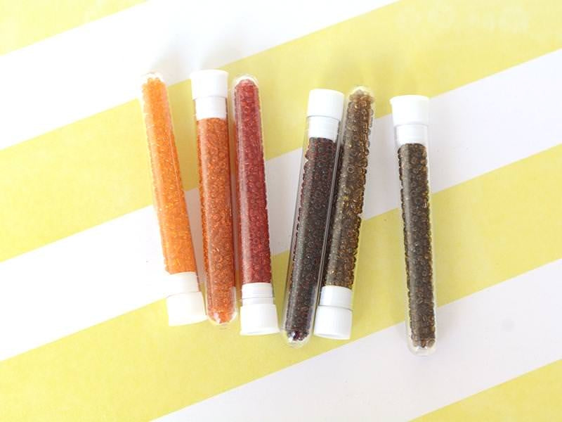 Achat Tube de 350 perles transparentes - orange foncé