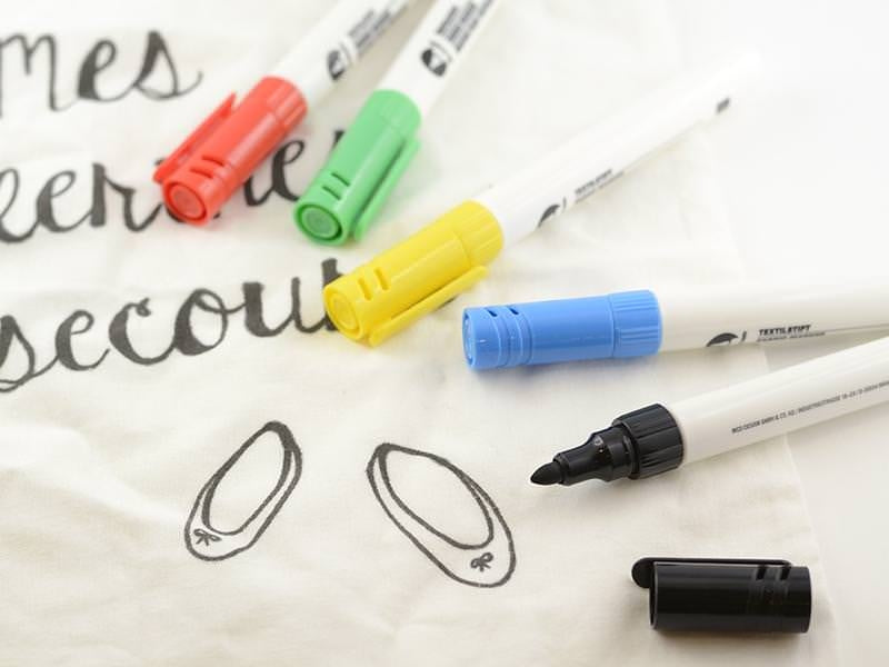 Achat 5 feutres textiles - couleur primaire