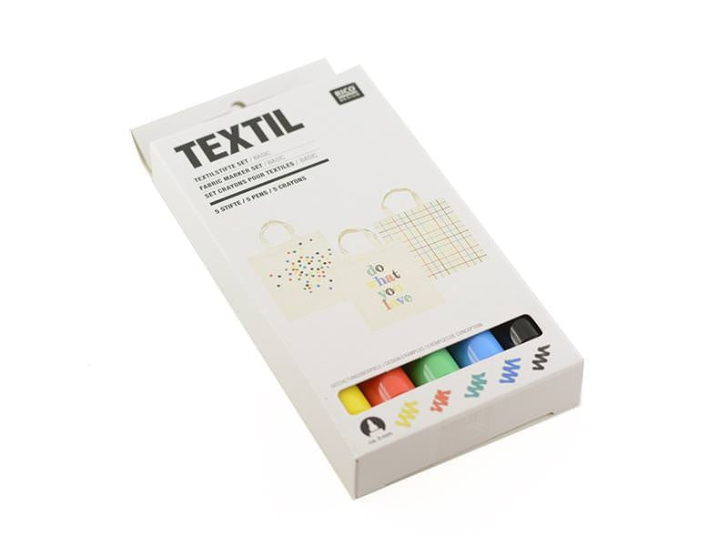 achat 5 feutres textiles - couleur primaire