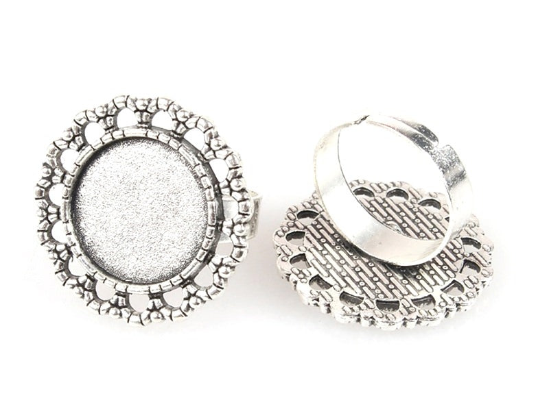 Achat Support de bague pour cabochon - couleur argent