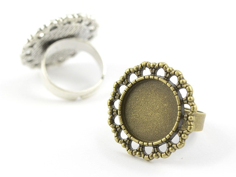 achat Support de bague pour cabochon - couleur argent