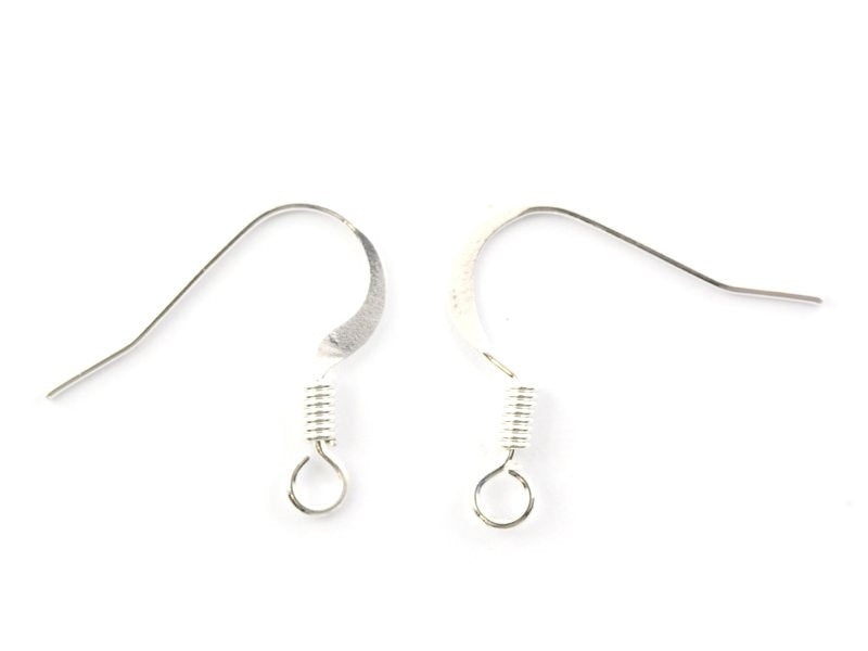Achat 10 paires de boucles d'oreilles - crochets plats - couleur argenté clair