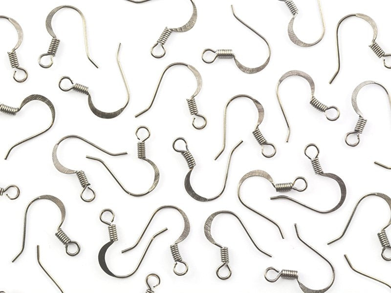 Achat 10 paires de boucles d'oreilles - crochets plats - couleur argenté
