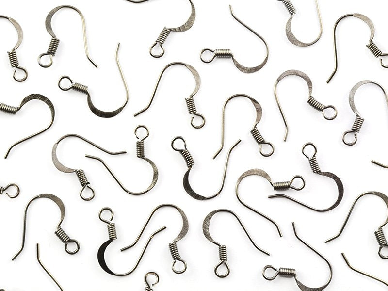 Achat 10 paires de boucles d'oreilles - crochets plats - couleur noir métallisé