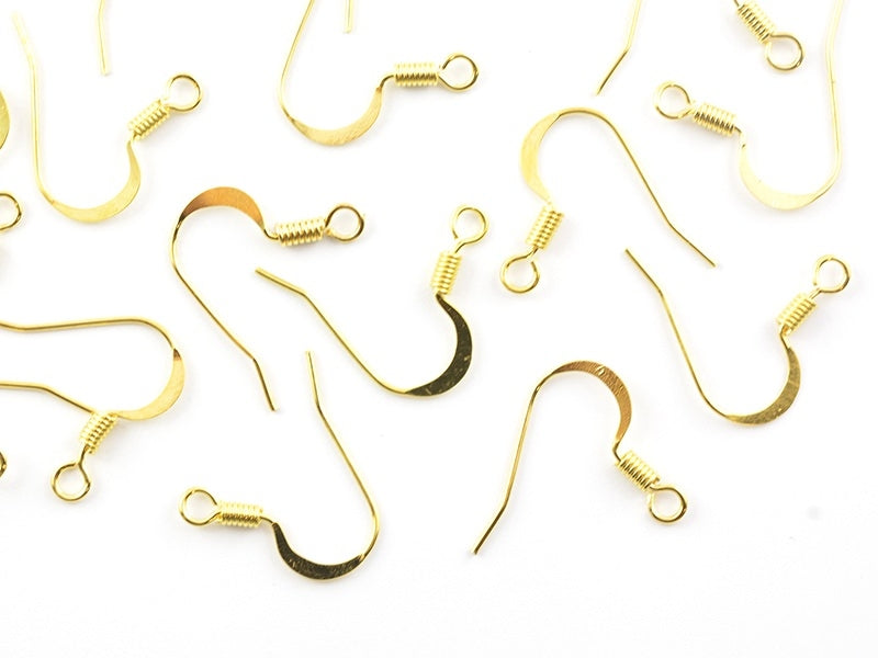 achat 10 paires de boucles d'oreilles - crochets plats - couleur or