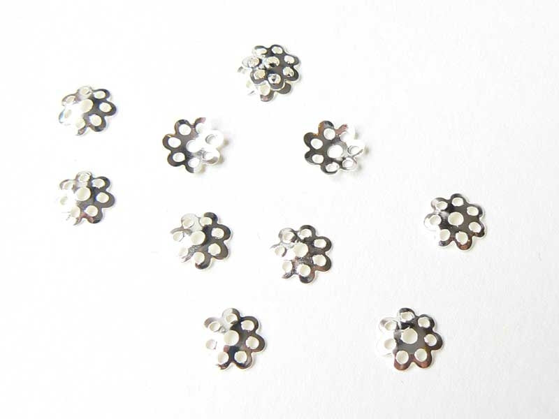 Achat 50 coupelles pour perle couleur argent clair