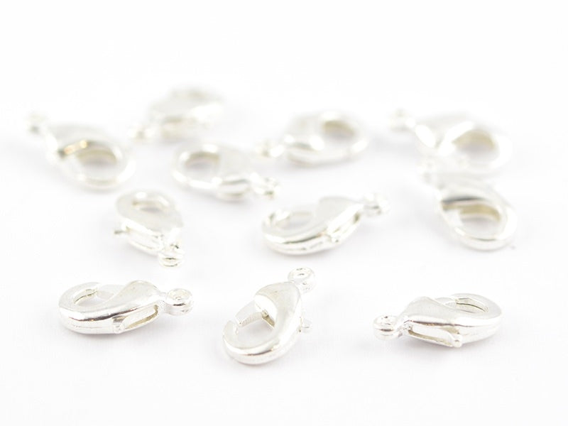 Achat 10 fermoirs mousqueton 10 mm - couleur argent clair